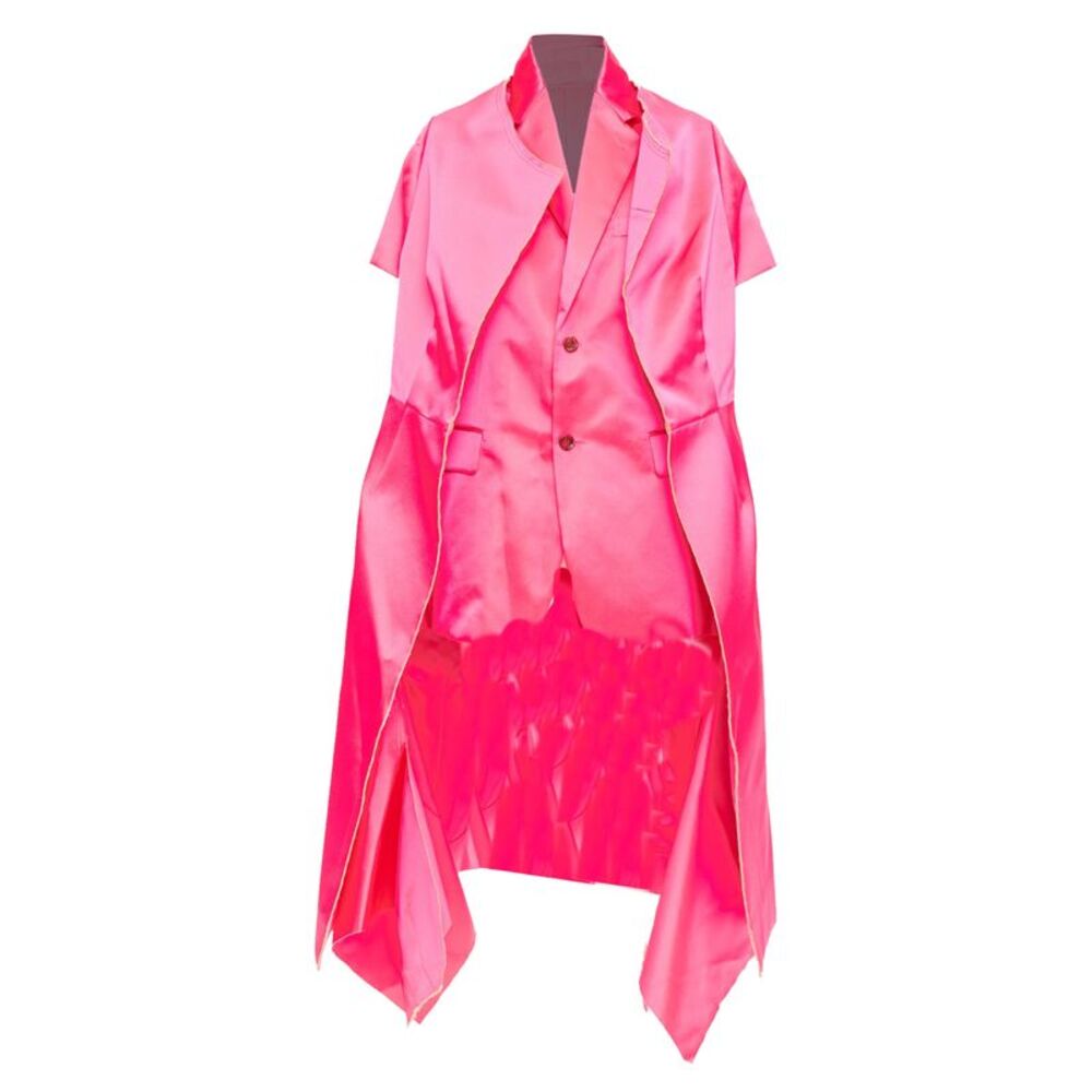 Comme des Garcons Trompe Loeil fuchsia pink layered coat